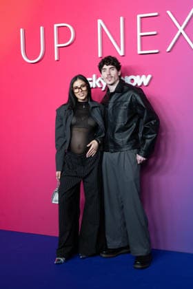 London, red carpet arrivals for Sky Up Next 2026 at Freemasons Hall. Pictured: Emily Faye Miller and Cam Holmes.  Copyright: xcristinaxmasseix xipa-agency.netx xx IPA_Agency_IPA73113587