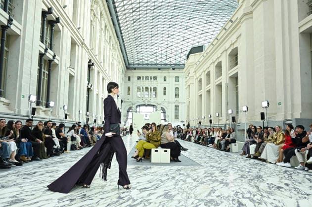 Mercedes-Benz Fashion Week in Madrid , Spain -18 MAR 2026. A model walks the runway wearing a design by Isabel Sanchis during the Mercedes-Benz Fashion Week de Madrid in IFEMA. Madrid Spain Copyright: xAtilanoxGarciax xSOPAxImagesx photos09244