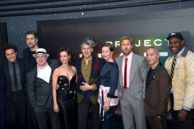 Phil Lord, Drew Goddard, Andy Weir, Milana Vayntrub, James Ortiz, Sandra Hüller, Ryan Gosling, Ken Leung undLionel Boyce bei der Premiere des Kinofilms Project Hail Mary Der Astronaut im Lincoln Center. New York, 18.03.2026