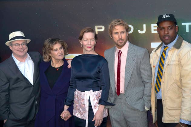 Andy Weir, Amy Pascal, Sandra Hüller, Ryan Gosling und Lionel Boyce bei der Premiere des Kinofilms Project Hail Mary Der Astronaut im Lincoln Center. New York, 18.03.2026