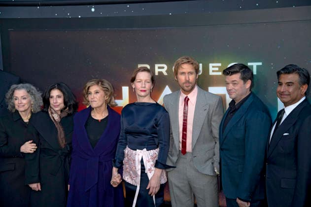 Courtenay Valenti, Sue Kroll, Amy Pascal, Sandra Hüller, Ryan Gosling, Christopher Miller und Aditya Sood bei der Premiere des Kinofilms Project Hail Mary Der Astronaut im Lincoln Center. New York, 18.03.2026