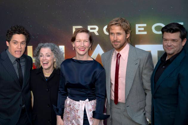 Phil Lord, Courtenay Valenti, Sandra Hüller, Ryan Gosling und Christopher Miller bei der Premiere des Kinofilms Project Hail Mary Der Astronaut im Lincoln Center. New York, 18.03.2026