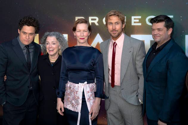 Phil Lord, Courtenay Valenti, Sandra Hüller, Ryan Gosling und Christopher Miller bei der Premiere des Kinofilms Project Hail Mary Der Astronaut im Lincoln Center. New York, 18.03.2026