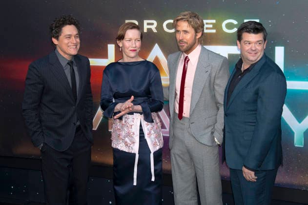 Phil Lord, Sandra Hüller, Ryan Gosling und Christopher Miller bei der Premiere des Kinofilms Project Hail Mary Der Astronaut im Lincoln Center. New York, 18.03.2026