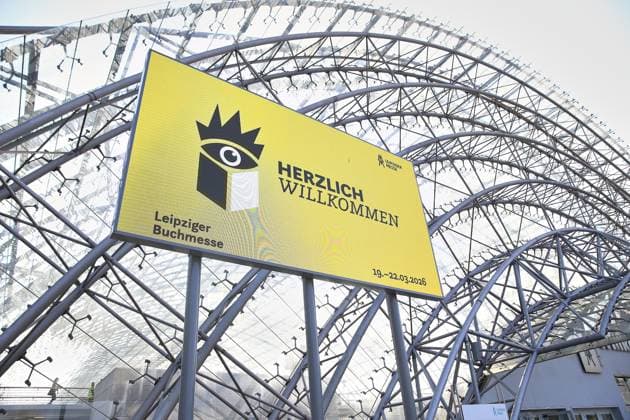 Leipzig, Sachsen, Deutschland, 19.03.2026: Messehalle: Leipziger Buchmesse: Logo am Eingang Copyright: xdtsxNachrichtenagenturx dts_111204