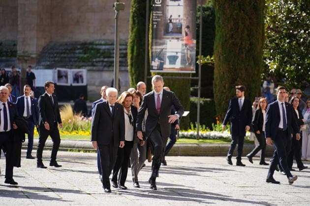 King Felipe VI presides over the investiture of Sergio Mattarella as doctor honoris causa in Salamanca King Felipe VI c presides over the investiture of the President of the Italian Republic, Sergio Mattarella i , as doctor honoris causa by the University of Salamanca, on March 19, 2026, in Salamanca, Castilla y León Spain The investiture is held in the Paraninfo of the University of Salamanca, This honorary doctorate recognizes Mattarellas legal and political career and his defense of humanism, Europeanism and culture as the basis of democracy 19 MARCH 2026 Manuel Á Salamanca Salamanca Salamanca Spain  Copyright: xManuelxÃngelxLayax 7379458