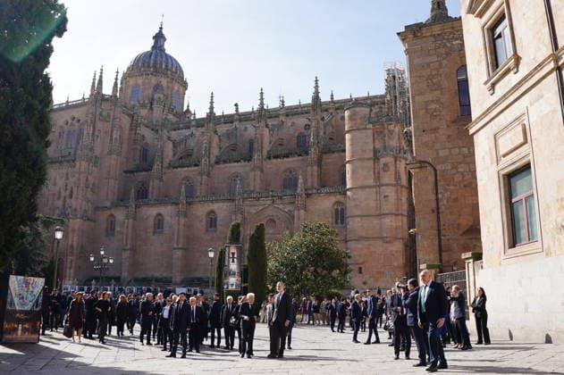 King Felipe VI presides over the investiture of Sergio Mattarella as doctor honoris causa in Salamanca King Felipe VI c presides over the investiture of the President of the Italian Republic, Sergio Mattarella i , as doctor honoris causa by the University of Salamanca, on March 19, 2026, in Salamanca, Castilla y León Spain The investiture is held in the Paraninfo of the University of Salamanca, This honorary doctorate recognizes Mattarellas legal and political career and his defense of humanism, Europeanism and culture as the basis of democracy 19 MARCH 2026 Manuel Á Salamanca Salamanca Salamanca Spain  Copyright: xManuelxÃngelxLayax 7379462