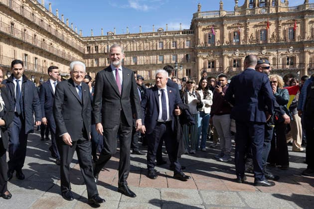 March 19, 2026, Salamanca, Rome, Spain: President of the Republic Sergio Mattarella with His Majesty the King of Spain, Felipe VI, in the historic center of the city of Salamanca. Salamanca, Spain 19 March 2026 Salamanca Spain  - ZUMAa289 20260319_zia_a289_013 Copyright: xFrancescoxAmmendolax