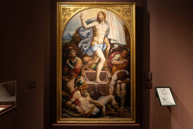 Resurrection of Christ by Giorgio Vasari, on display at the exhibition Vasari and Rome at Palazzo Caffarelli in Rome.  Copyright: xMatteoxNardonex xipa-agency.netx xMatteoxNardonex IPA_Agency_IPA73121727