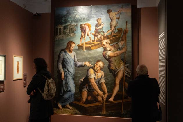 The Calling of St. Peter by Giorgio Vasari on display at the Vasari and Rome exhibition at Palazzo Caffarelli in Rome.  Copyright: xMatteoxNardonex xipa-agency.netx xMatteoxNardonex IPA_Agency_IPA73121730
