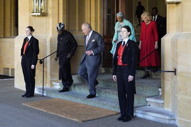 . 19 03 2026. London, United Kingdom. King Charles III and Queen Camilla bid farewell to President of Nigeria Bola Ahmed Tinubu and First Lady Oluremi Tinubu as they depart from Windsor Castle, on day two of their State Visit to the UK.  xPoolx xi-Imagesx IIM-26652-0002