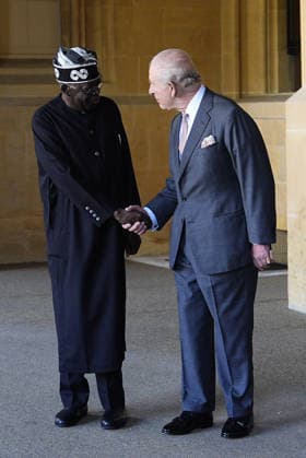 . 19 03 2026. London, United Kingdom. King Charles III and Queen Camilla bid farewell to President of Nigeria Bola Ahmed Tinubu and First Lady Oluremi Tinubu as they depart from Windsor Castle, on day two of their State Visit to the UK.  xPoolx xi-Imagesx IIM-26652-0003