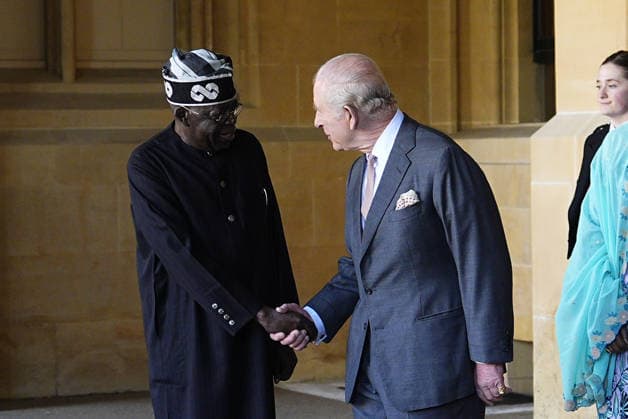 . 19 03 2026. London, United Kingdom. King Charles III and Queen Camilla bid farewell to President of Nigeria Bola Ahmed Tinubu and First Lady Oluremi Tinubu as they depart from Windsor Castle, on day two of their State Visit to the UK.  xPoolx xi-Imagesx IIM-26652-0004