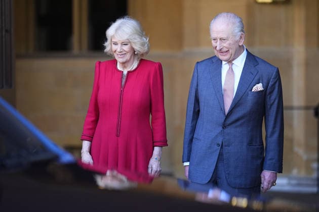 . 19 03 2026. London, United Kingdom. King Charles III and Queen Camilla bid farewell to President of Nigeria Bola Ahmed Tinubu and First Lady Oluremi Tinubu as they depart from Windsor Castle, on day two of their State Visit to the UK.  xPoolx xi-Imagesx IIM-26652-0005