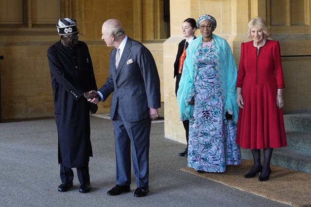 . 19 03 2026. London, United Kingdom. King Charles III and Queen Camilla bid farewell to President of Nigeria Bola Ahmed Tinubu and First Lady Oluremi Tinubu as they depart from Windsor Castle, on day two of their State Visit to the UK.  xPoolx xi-Imagesx IIM-26652-0009