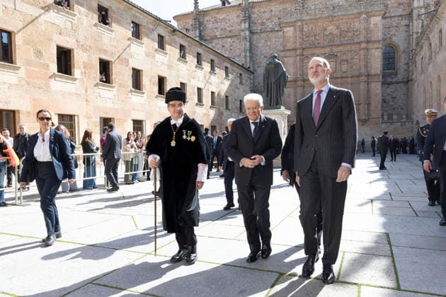March 19, 2026, Salamanca, Rome, Spain: President of the Republic Sergio Mattarella with His Majesty the King of Spain, Felipe VI, at the University of Salamanca, on the occasion of the award ceremony of the academic honor of Doctor Honoris Causa. Salamanca, Spain 19 March 2026 Salamanca Spain  - ZUMAa289 20260319_zia_a289_076 Copyright: xFrancescoxAmmendolax