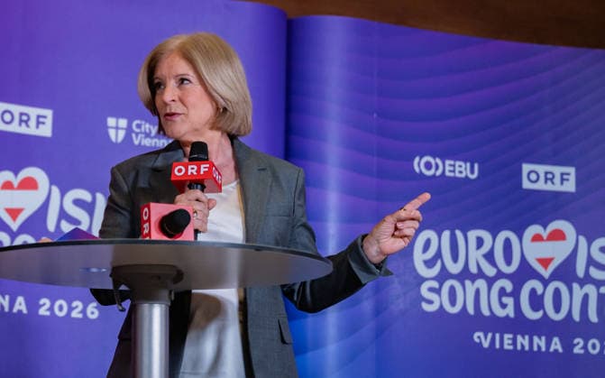 20260319 ESC Medienupdate WIEN, OESTERREICH - 19. MAERZ: Journalistin, ORF-Fernsehmoderatorin, Radiodirektorin und ORF-Interims-Generaldirektorin Thurnher waehrend des Mediengespraechs anlaesslich eines ORF Updates zum 70. Eurovision Song Contest vom 12. bis zum 16. Mai 2026 in Wien im Foyer der Halle F der Wiener Stadthalle am 19. Maerz 2026 in Wien, Oesterreich. 260319_SEPA_17_013 Copyright: xIsabellexOuvrardx SEPAxMedia