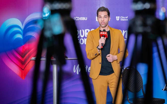 20260319 ESC Medienupdate WIEN, OESTERREICH - 19. MAERZ: Journalist, Moderator, ORF-Kommentator und Host des Mediengespraechs Philipp Maschl waehrend des Mediengespraechs anlaesslich eines ORF Updates zum 70. Eurovision Song Contest vom 12. bis zum 16. Mai 2026 in Wien im Foyer der Halle F der Wiener Stadthalle am 19. Maerz 2026 in Wien, Oesterreich. 260319_SEPA_17_008 Copyright: xIsabellexOuvrardx SEPAxMedia