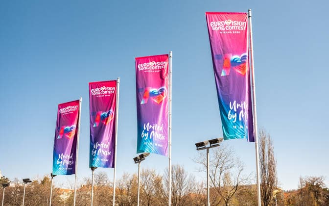 20260319 ESC Medienupdate WIEN, OESTERREICH - 19. MAERZ: Sujet - Symbolbild - Austragungsort - Mediengespraech anlaesslich eines ORF Updates zum 70. Eurovision Song Contest vom 12. bis zum 16. Mai 2026 in Wien im Foyer der Halle F der Wiener Stadthalle am 19. Maerz 2026 in Wien, Oesterreich. 260319_SEPA_17_049 Copyright: xIsabellexOuvrardx SEPAxMedia