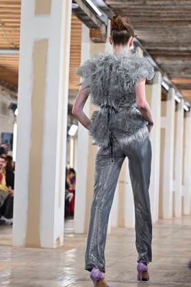 February 28, 2026, Madrid, Spain: A model walks the runway wearing a design by Ernesto Naranjo during Mercedes-Benz Fashion Week de Madrid at Palacio Fernaz Nunoz. Madrid Spain - ZUMAs197 20260228_aaa_s197_2429 Copyright: xAtilanoxGarciax