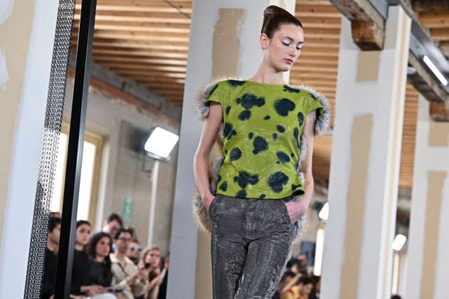 February 28, 2026, Madrid, Spain: A model walks the runway wearing a design by Ernesto Naranjo during Mercedes-Benz Fashion Week de Madrid at Palacio Fernaz Nunoz. Madrid Spain - ZUMAs197 20260228_aaa_s197_2434 Copyright: xAtilanoxGarciax