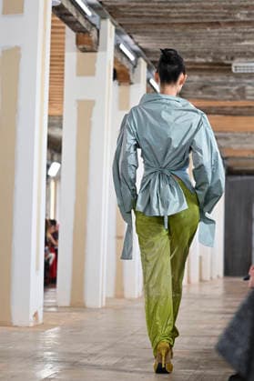 February 28, 2026, Madrid, Spain: A model walks the runway wearing a design by Ernesto Naranjo during Mercedes-Benz Fashion Week de Madrid at Palacio Fernaz Nunoz. Madrid Spain - ZUMAs197 20260228_aaa_s197_2439 Copyright: xAtilanoxGarciax