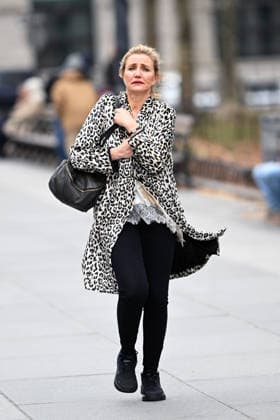 **VIDEO AVAILABLE** Cameron Diaz is spotted filming on the set of Stephen Merchants so far untitled rom-com in New York City Featuring: Cameron Diaz Where: New York City, New York, United States When: 19 Mar 2026 Credit: Elder Ordonez INSTARimages EDITORIAL USE ONLY. NOT FOR USE BY NEWSPAPERS BASED IN THE UK. Copyright: xx instar55566721