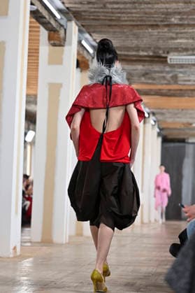 February 28, 2026, Madrid, Spain: A model walks the runway wearing a design by Ernesto Naranjo during Mercedes-Benz Fashion Week de Madrid at Palacio Fernaz Nunoz. Madrid Spain - ZUMAs197 20260228_aaa_s197_2450 Copyright: xAtilanoxGarciax