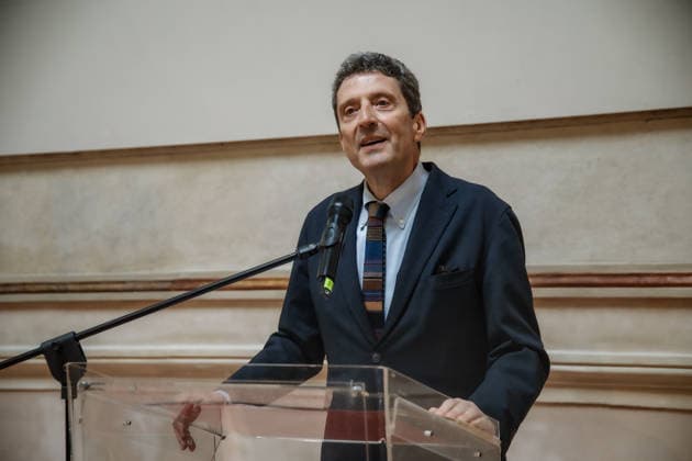 March 19, 2026, Venice, Rome, Italy: Presentation of the completely renovated Central Pavilion at the Giardini della Biennale. Biennale President Pietrangelo Buttafuoco Venice, March 19, 2026 Venice Italy  - ZUMAa289 20260319_zia_a289_169 Copyright: xMircoxToniolox