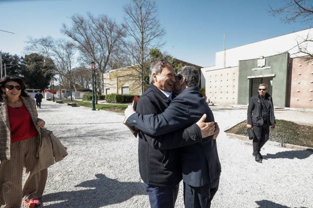 March 19, 2026, Venice, Rome, Italy: Presentation of the completely renovated Central Pavilion at the Giardini della Biennale. Biennale President Pietrangelo Buttafuoco and Mayor Luigi Brugnaro Venice, March 19, 2026 Venice Italy  - ZUMAa289 20260319_zia_a289_147 Copyright: xMircoxToniolox