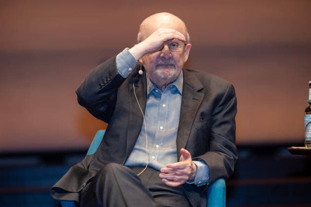 Salman Rushdie, Kurator DENIS SCHECK; Die elfte Stunde, Salman Rushdie bei LIT:Potsdam, am 19.03.2026 in Potsdam, (LIT), Deutschland