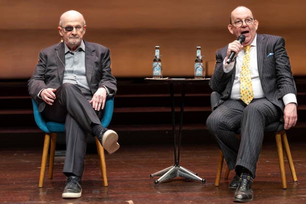 Salman Rushdie, Kurator DENIS SCHECK; Die elfte Stunde, Salman Rushdie bei LIT:Potsdam, am 19.03.2026 in Potsdam, (LIT), Deutschland
