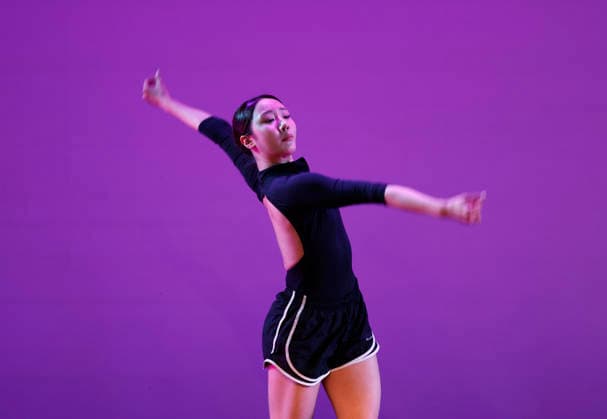 Inyoung Cho of South Korea competes in the Contemporary Seniors and Duets section at the Valentina Kozlova International Ballet Competition as part of their Independent Works Series at New York Live Arts on Thursday, March 19, 2026 in New York City.  NYP20260319105 JohnxAngelillo