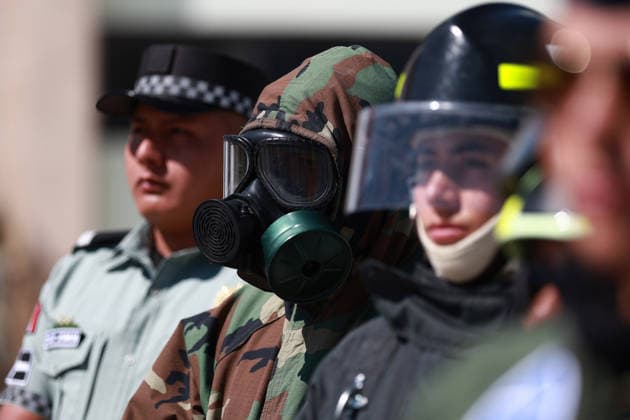 Military exercise under the Kukulcan security plan for the 2026 FIFA World Cup in Mexico ZUMPANGO, MEXICO - MARCH 19: Members of the Mexican Army conduct operations during the Ollamani military exercise, at the Santa Lucia Air Force base, in Zumpango, Mexico on March 19, 2026. According to Mexican authorities, the exercise is part of interagency security coordination under the Kukulcan security plan for the 2026 FIFA World Cup, involving technical groups set up by a high-level committee on disarmament, terrorism and international security. Daniel Cardenas Anadolu Zumpango Mexico. Editorial use only. Please get in touch for any other usage.  Copyright: x2026xAnadoluxDanielxCardenasx