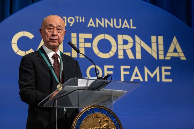 March 19, 2026, Sacramento, Ca, USA: World-renowned sushi chef and restaurateur Nobu Matsuhisa delivers his acceptance speech during the induction of the 19th class to the California Hall of Fame at the California Museum on Thursday, March 19, 2026, in Sacramento. Sacramento USA - ZUMAj89_ 20260319_zaf_j89_027 Copyright: xPaulxKitagakixJr.x