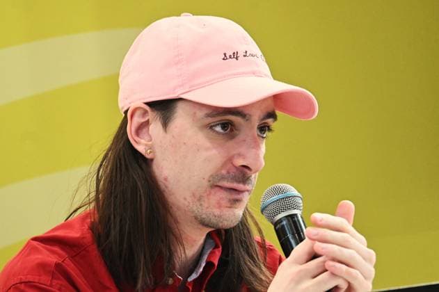 Leipziger Buchmesse, Book Fair Leipzig, Sachsen - vom 19.03. bis 22.03.2026. Erster Messetag. Autor Anton Beck, Buchtitel Agaschta - im Talk