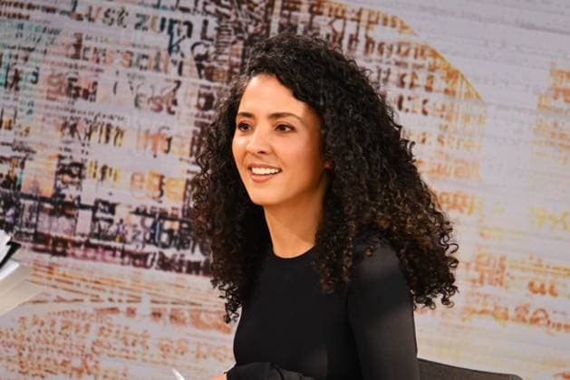 Leipziger Buchmesse, Book Fair Leipzig, Sachsen - vom 19.03. bis 22.03.2026. Erster Messetag. Siham El-Maimouni, TV-Moderatorin im Talk