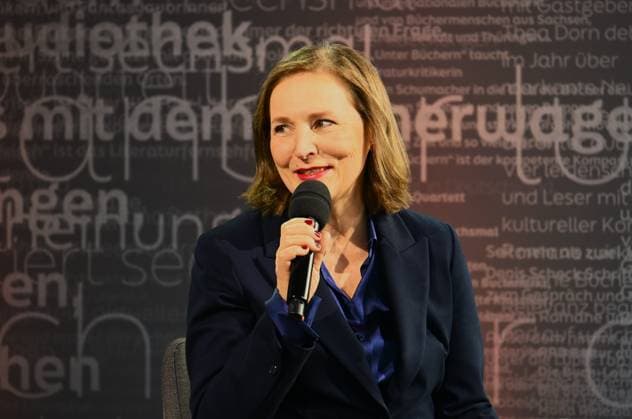Leipziger Buchmesse, Book Fair Leipzig, Sachsen - vom 19.03. bis 22.03.2026. Erster Messetag. Tanja Graf, Leitung Literaturhaus München - im Talk