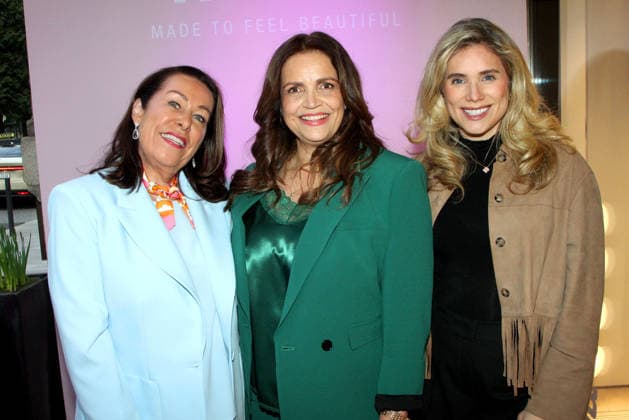 Martina Buckenmaier (CEO Riani), Rebecca Immanuel and Mona Buckenmaier (Head of Business Development Riani) during the Riani Store Opening Event at Hohe Bleichen 17 on March 19, 2026 in Hamburg, Germany Riani Store opening event in Hamburg, Germany
