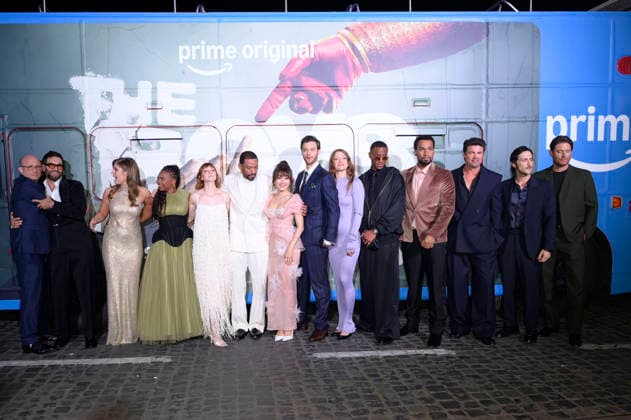 Erik Kripke, Antony Starr, Erin Moriarty, Susan Heyward, Valorie Curry, Laz Alonso, Karen Fukuhara, Jack Quaid, Colby Minifie, Jessie T. Usher, Nathan Mitchell, Karl Urban, Tomer Capone und Jensen Ackles bei der Weltpremiere der 5. Staffel der Amazon Prime Video Serie The Boys im Space Cinema Moderno. Rom, 19.03.2026