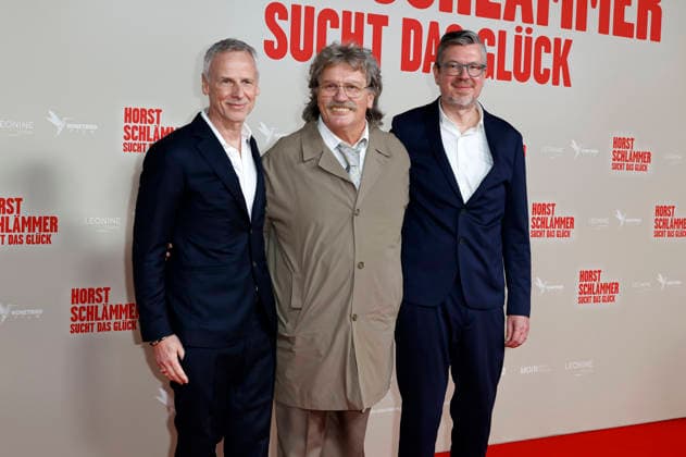 Fred Kogel, Hape Kerkeling und Bernhard zu Castell bei der Premiere des Kinofilms Horst Schlämmer sucht das Glück in der Lichtburg. Essen, 19.03.2026