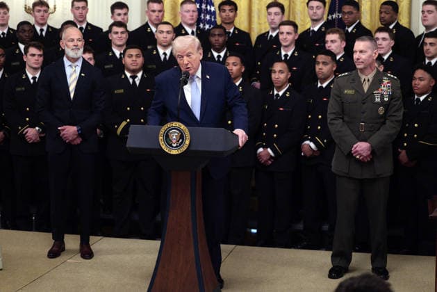 White House Coverage US President Donald Trump during the Commander in Chief Trophy Presentation at the White House, Washington DC USA, 20 March 2026. Photo by Shawn Thew Pool ABACAPRESS.COM WASHINGTON DC United States  Copyright: xPool ABACAx