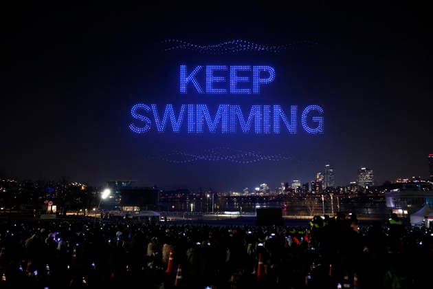 BTS Concert Eve Drone Light Show A celebratory drone light show illuminates the night sky on the eve of a concert by K-pop group BTS for their new full-length album in Seoul, South Korea, March 20, 2026. The upcoming concert at Gwanghwamun Square, celebrating the release of their new album, marks the first time all members will perform together in four years. Seoul South Korea  Copyright: xMatrixxImages JungxUi-Chelx