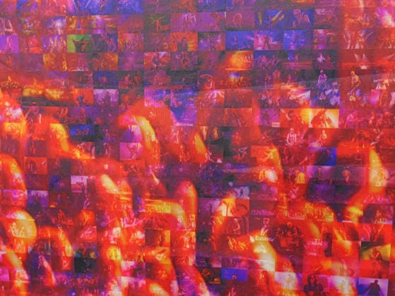 Ein Miniausschnitt aus dem Konzert-Fotomosaik Aus solchen 150.000 Bildkacheln von Marc Theis hat der Künstler Tobias Schreiber die finale Mosaikstruktur entwickelt. Copyright: xBerndxGüntherx