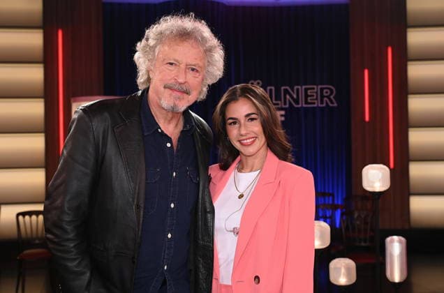 Musiker Wolfgang Niedecken und Sängerin Sarah Engels zu Gast in der WDR Talkshow Kölner Treff