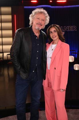 Musiker Wolfgang Niedecken und Sängerin Sarah Engels zu Gast in der WDR Talkshow Kölner Treff