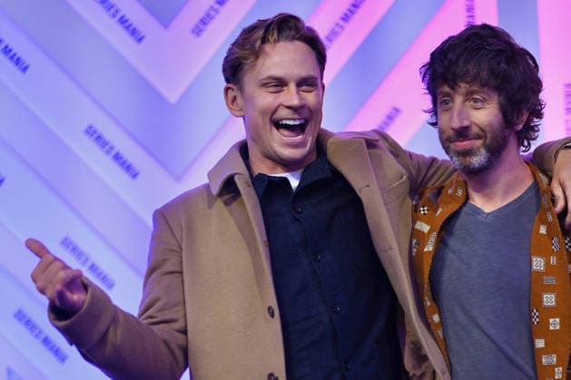 Opening Ceremony - Series Mania Festival. FC LILLE, FRANCE - MARCH 20 Billy Magnussen and Simon Helberg attend the Opening ceremony during the Series Mania Festival on March 20, 2026 in Lille, France.. Photo by Franck Castel ABACAPRESS.COM Lille France  Copyright: xCastelxFranck ABACAx