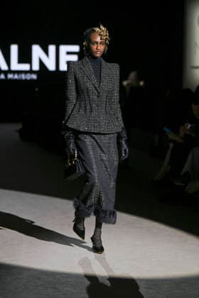 Malne - Mercedes-Benz Fashion Week Madrid - 20 Mar 2026 A model walks the runway wearing a design by Malne during the Mercedes-Benz Fashion Week de Madrid in IFEMA. Madrid Spain Copyright: xAtilanoxGarciax xSOPAxImagesx photos09831