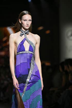 Custo - Mercedes-Benz Fashion Week Madrid - 20 Mar 2026 A model walks the runway wearing a design by Custo during the Mercedes-Benz Fashion Week de Madrid in IFEMA. Madrid Spain Copyright: xAtilanoxGarciax xSOPAxImagesx photos09754