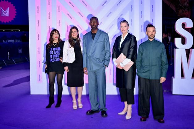 Opening Ceremony - Series Mania Festival. FC LILLE, FRANCE - MARCH 20 Penelope Bagieu, Kamila Zlatuöková, Thomas Ngijol, Synnøve Hørsdal and Enrico Maria Artale attend the Opening ceremony during the Series Mania Festival on March 20, 2026 in Lille, France.. Photo by Franck Castel ABACAPRESS.COM Lille France  Copyright: xCastelxFranck ABACAx